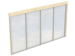 Seitenwand m. Polycarbonatplatten 355 x 200 cm, Fichte, natur