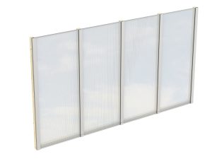 Seitenwand m. Polycarbonatplatten 343 x 200 cm, Fichte, natur