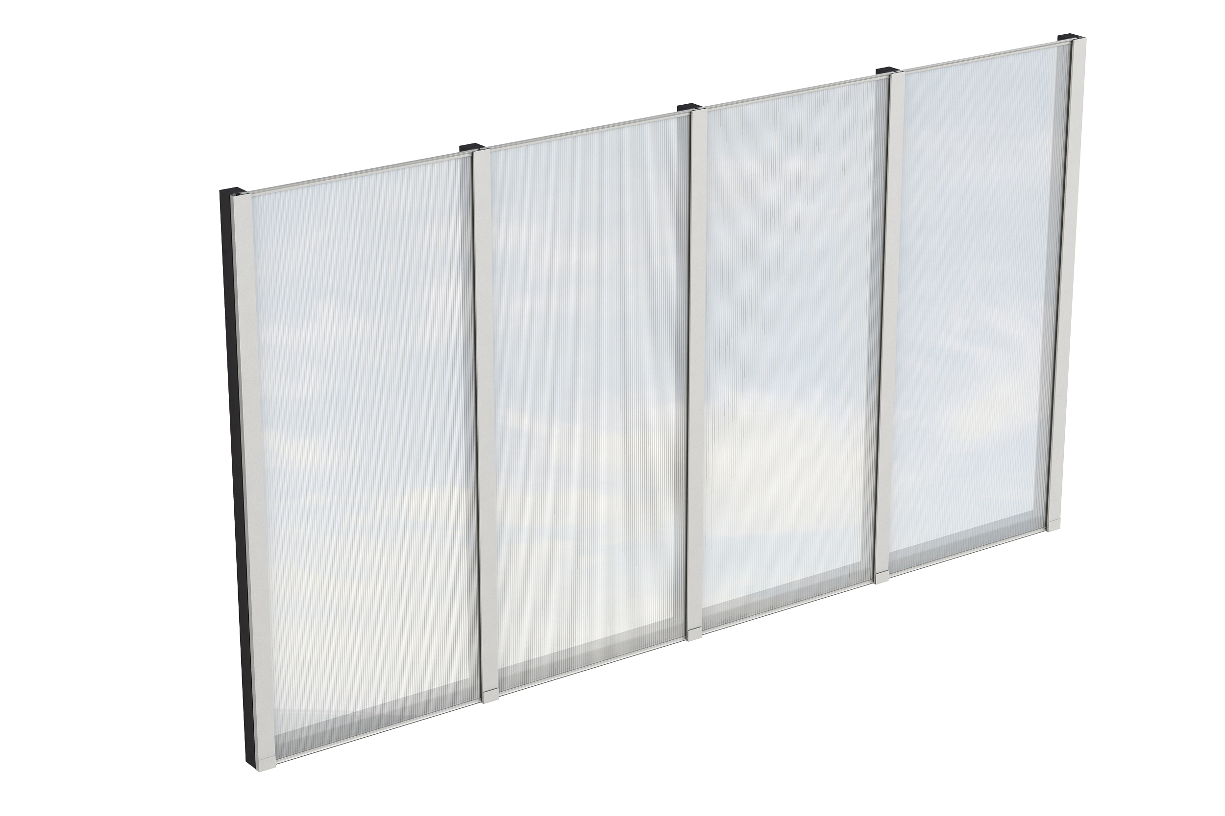 Seitenwand m. Polycarbonatplatten 343 x 200 cm, Fichte, anthrazit