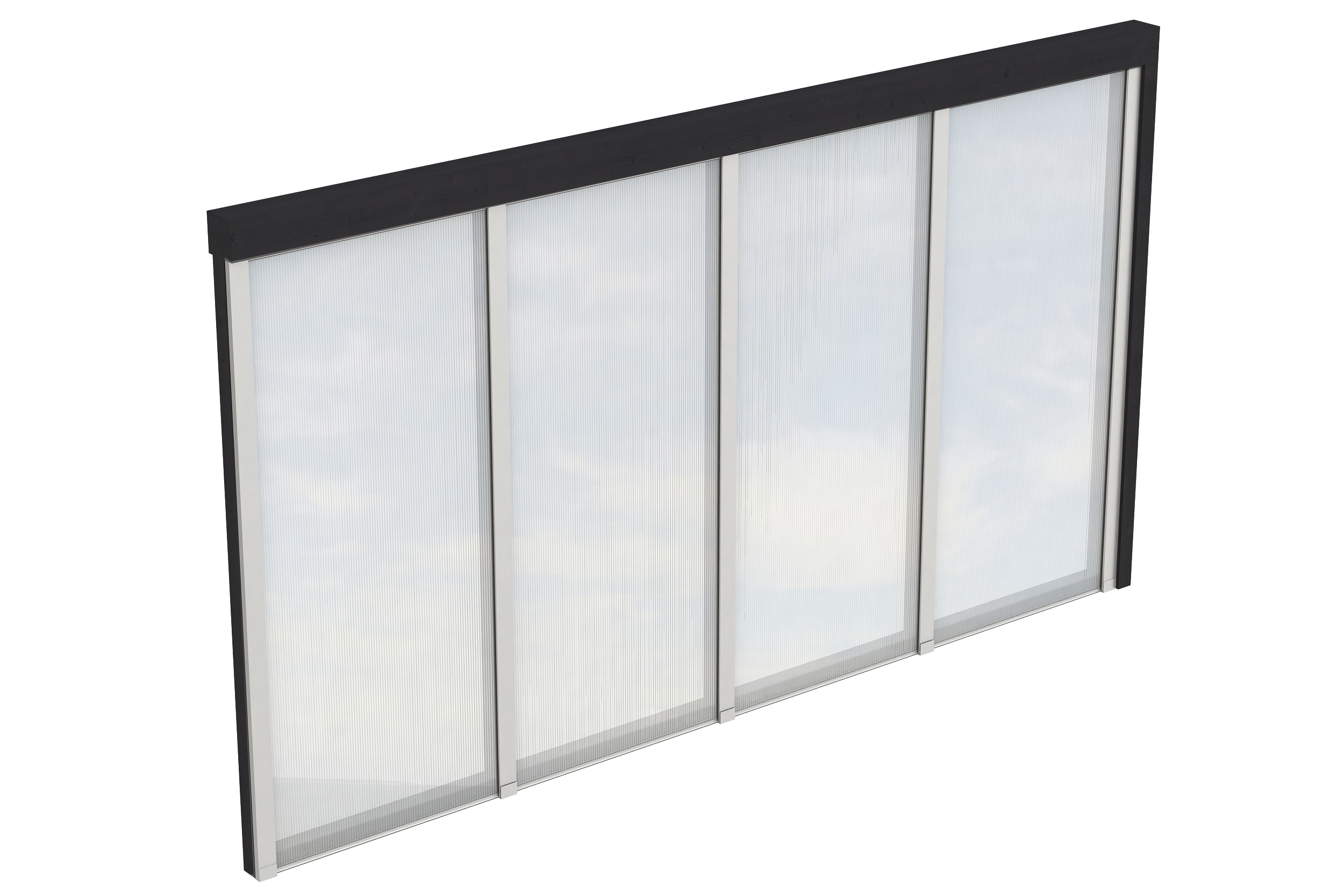 Seitenwand m. Polycarbonatplatten 355 x 200 cm, Fichte, anthrazit