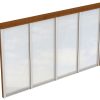 Seitenwand m. Polycarbonatplatten 355 x 200 cm, Fichte, nussbaum