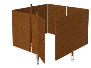 Abstellraum C2, 314x317cm, Profilschalung, nussbaum