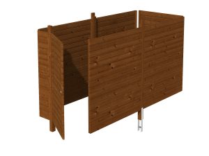 Abstellraum C3, 378x164cm, Profilschalung, nussbaum