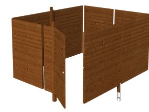 Abstellraum C4, 378x317cm, Profilschalung, nussbaum