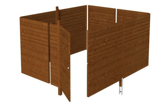 Abstellraum C4, 378x317cm, Profilschalung, nussbaum