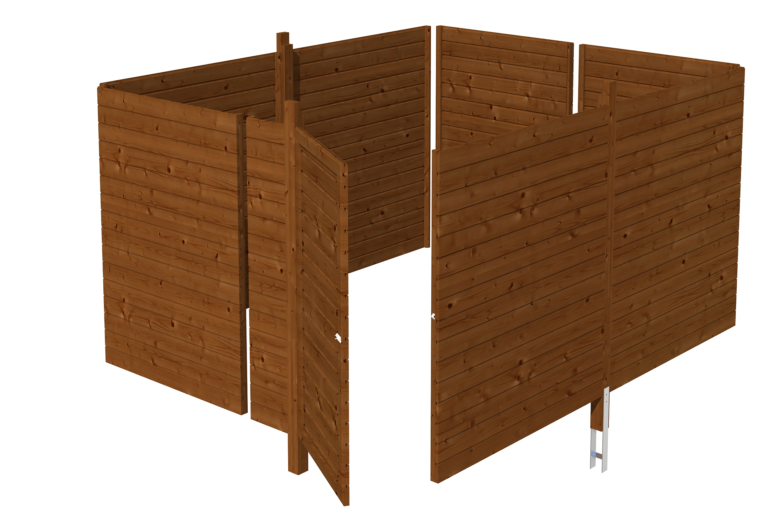Abstellraum C4, 378x317cm, Profilschalung, nussbaum
