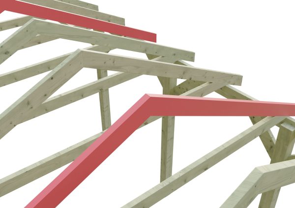 Schneelasterhöhung Carport 380 x 600 cm, grün imprägniert