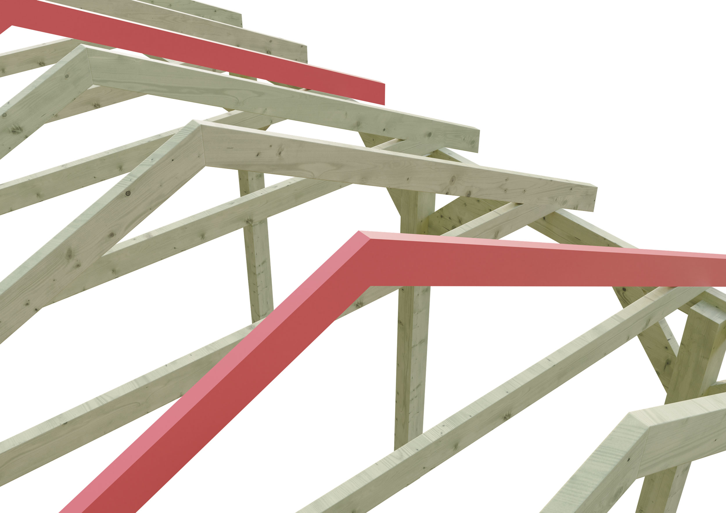 Schneelasterhöhung Carport 380 x 600 cm, grün imprägniert