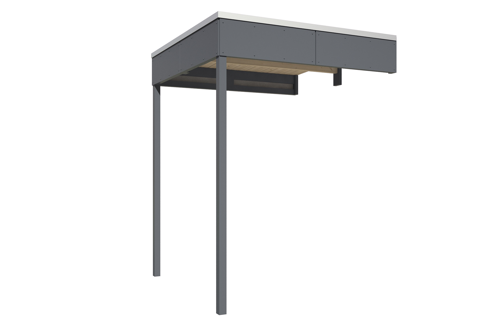 Seitliche Überdachung für CrossCube 168 x 169 cm, Größe 2, schiefergrau