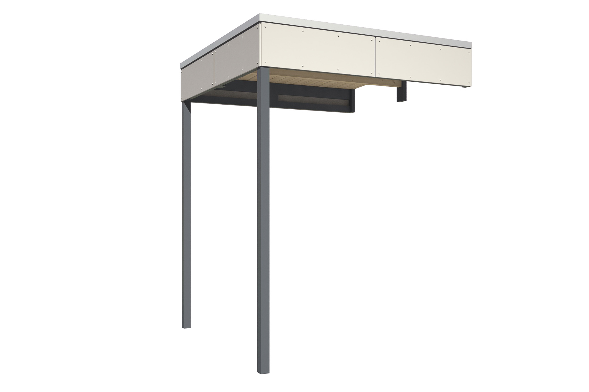 Seitliche Überdachung für CrossCube 168 x 169 cm, Größe 2, telegrau